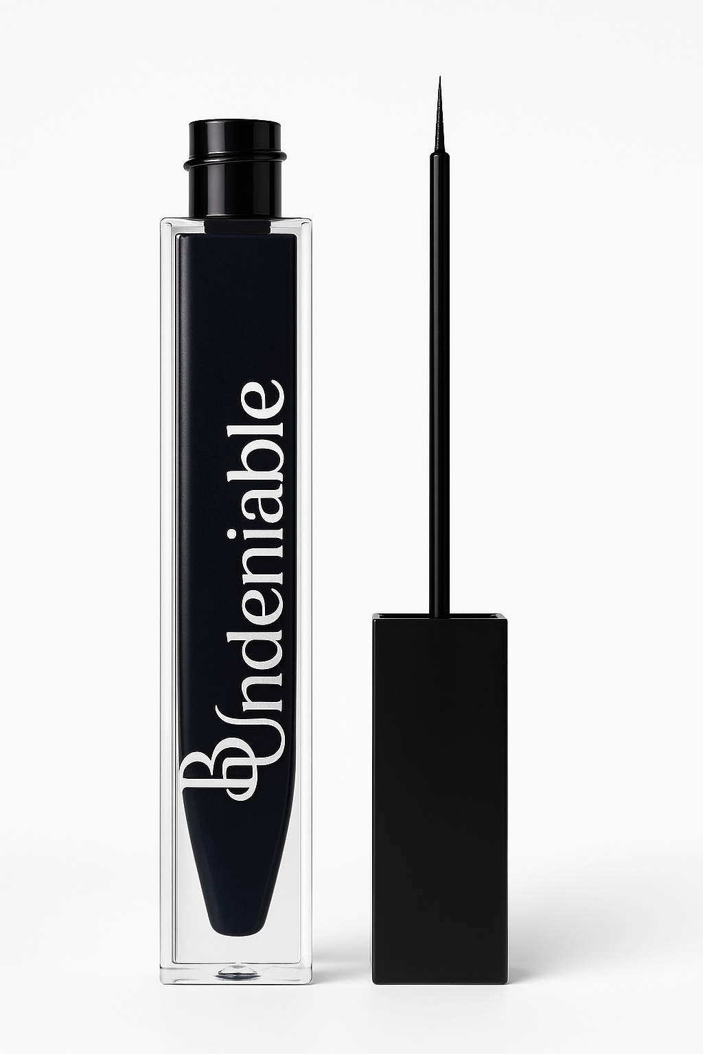 Black eyeliner with 'BUndeniable' branding on a white background