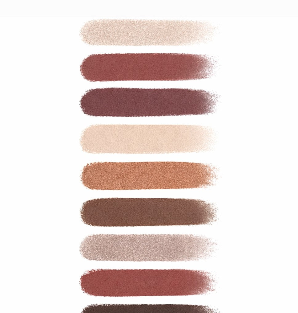 Nude and brown color swatches arranged vertically on a white background